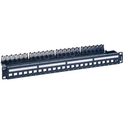 LEGRAND 632850 Patch panel - 1U-19" 24db x RJ45 port fogadására fém kábeltartóval LinkeoC