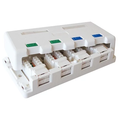 EXCEL 100-008 Falon kívüli doboz; 4 port; UTP cat6 aljzattal