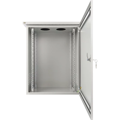 PULSAR RK1564-G 19" 15U 600x400 fali rack szekrény; készre szerelt; vandálbiztos; szürke
