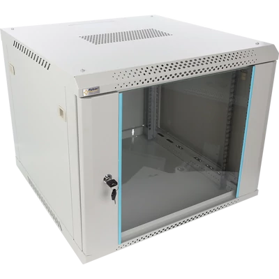 PULSAR RWA966-G 19" 9U 600x600 fali rack szekrény; lapraszerelt; szürke; könnyített kialakítás