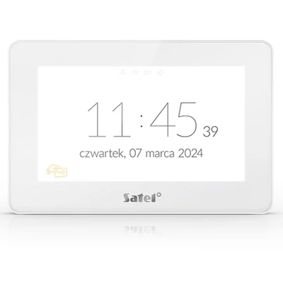 SATEL INT-TSH2R-W 7" érintőképernyős kezelő; fehér; Mifare hitelesítés