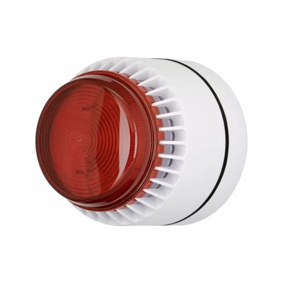EATON 640027FULL-0297 -COOPER - hagyományos hang- fényjelző Flashni hangjelző sekély fehér alap, piros lencse