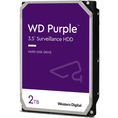 WESTERN DIGITAL WD20PURZ WD Purple; 2 TB biztonságtechnikai merevlemez; 24/7 alkalmazásra; nem RAID kompatibilis