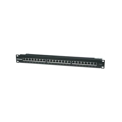 MANHATTAN 720038 Patch panel - CAT6 FTP árnyékolt patch panel, 24 portos, 1U, Fekete