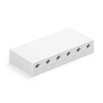 KELINE KE-SMB06-W + KEJ-C6-U-TL(6) Giga+ Falon kívüli doboz 6xRJ45/u, csatlakozóval