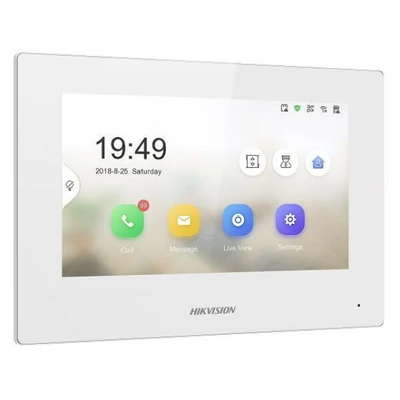 HIKVISION DS-KH6320Y-WTE2/White IP video-kaputelefon beltéri egység, 7 LCD kijelző, 2 vezetékes, WiF