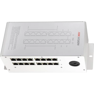 HIKVISION DS-KAD612 Disztribútor egység kaputáblákhoz és lakáskészülékekhez; beépített tápegység; 16x100 Mbps