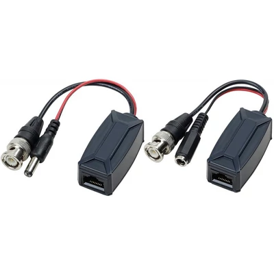 NESTRON TTP111HDP-LK 1 csatornás passzív HD-TVI/AHD/HDCVI/CVBS video- és tápadó/-vevő; 10 cm kábelle