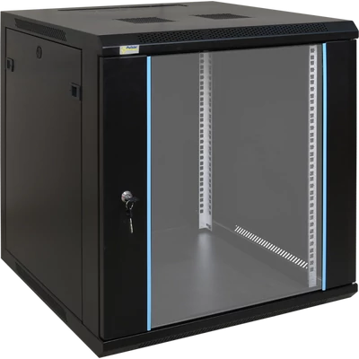 PULSAR RW1266 19" 12U 600x600 fali rack szekrény; készre szerelt; fekete