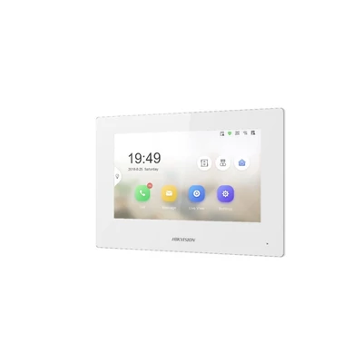 HIKVISION DS-KH6320-LE1/White (B) IP video-kaputelefon beltéri egység; 7" TFT LCD érintő kijelző; 10