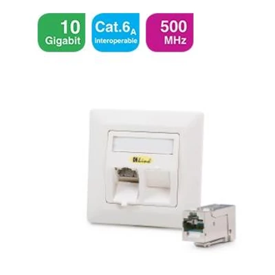 KELINE 601122-UP Modulo45 süllyesztett aljzat 2 portos ,csatlakozó nélkül