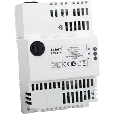 SATEL APS-412 Kapcsolóüzemű tápegység dobozokba vagy DIN sínre; 12 VDC/4 A; dedikált csatlakozó