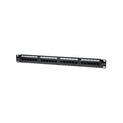 MANHATTAN 520959 Patch panel - CAT6 UTP patch panel, 24 portos, 1U, Fekete