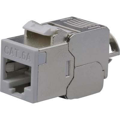 NESTRON NPN-KEY-1C6SF-180WT-GY Keystone STP csatlakozó; Cat6A; 180°; szerszám nélkül szerelhető; szü