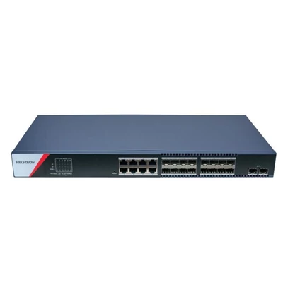 HIKVISION DS-3E1726-SI-16F8T2X 26 portos smart menedzslehető switch; 8 1000M RJ45; 16 1000M SFP; 2 1