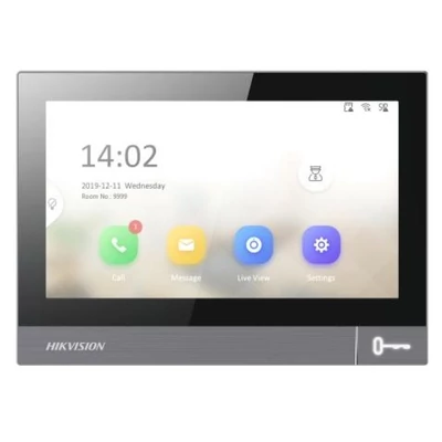 HIKVISION DS-KH8381-TE1 IP video-kaputelefon beltéri egység; 7" IPS kijelző; 1024x600 felbontás; PoE