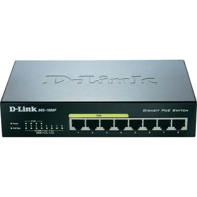 D-LINK DGS-1008P 8-port 10/100/1000 Desktop Switch w/ 4 PoE Ports