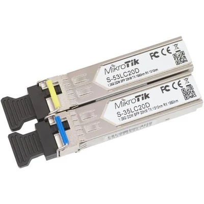 MIKROTIK S-3553LC20D Pair of SFP modules, S-35LC20D + S-53LC20D (1.25G SM 20km T1550nm/R1