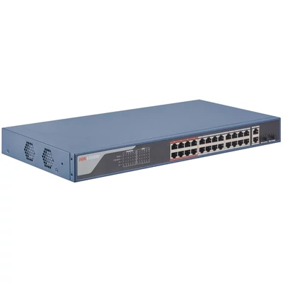 HIKVISION DS-3E1326P-EI 26 portos PoE switch ; 24 PoE + 2 kombinált uplink port; smart menedzselhető