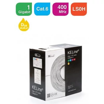 KELINE KE300S24LSOH-Dca-RLX Giga kábel FTP 4x2xAWG24 Cat.5E, LSOH halogénmentes 305m, Euroclass Dca