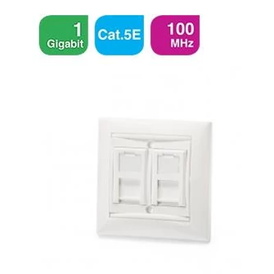 KELINE 601152 + KEJ-C5E-S-TL(2) Cat.5E, Valena Life kompatibilis fali aljzat, 2xRJ45/s, fehér