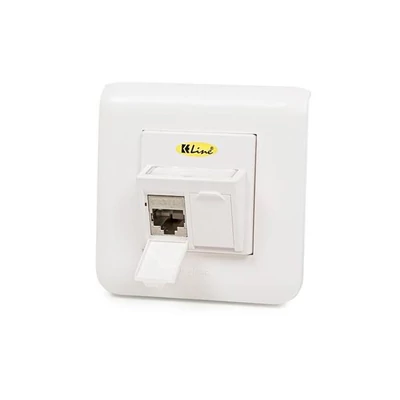 KELINE 601120-UP + KEJ-CEA-S-10G(2) Cat.6A, Modulo45, 2xRJ45/s, süllyesztett, csatlakozóval