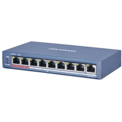 HIKVISION DS-3E0109P-E (C) 9 portos PoE switch ; 8 PoE + 1 uplink port; nem menedzselhető