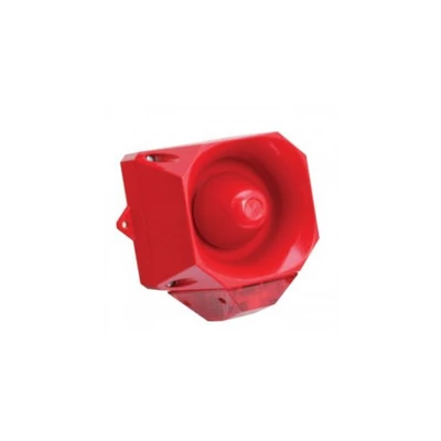 EATON 7051111FUL-0128X -COOPER - Asserta Midi Sounder Beacon - 9-60Vdc - piros test - piros lencse