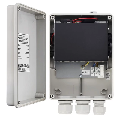 PULSAR S64H 6 portos PoE switch kültéri dobozban; 4 PoE + 2 uplink port; nem menedzselhető