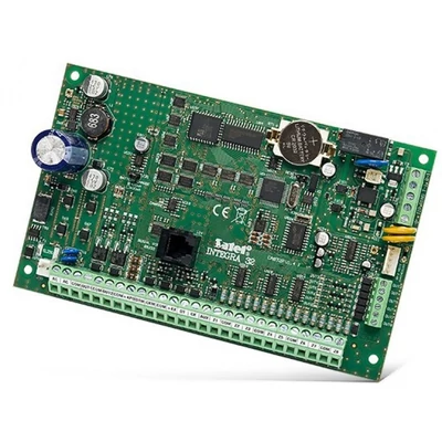 SATEL INTEGRA 32 8-32 zónás riasztóközpont-alaplap; 16 partíció; 8-32 kimenet; telefonkommunikátor; 1.2 A tápegység