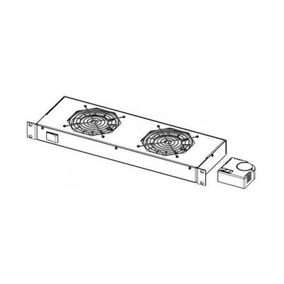 LEGRAND EC2VW Rackszekrény ventilátor 19"- 2 ventilátor, termosztát, 160m3/óra, Fekete