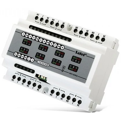 SATEL INT-IORS DIN sínre szerelhető zóna- és kimenetbővítő modul INTEGRA és ACCO rendszerekhez; 8 be