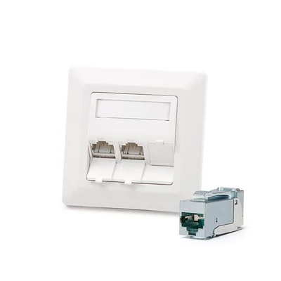 KELINE 601143-UP + KEJ-C6A-S-HD(3) Cat 6A, Modulo50, 3xRJ45/s, HD süllyesztett