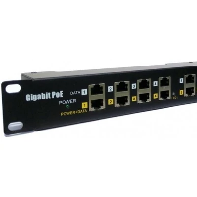 MAXLINK POE-PAN12-G Gigabit POE panel, 12 port, 1U, rack, shielded