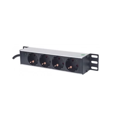 MANHATTAN 714020 elosztó - 10" Rackmount elosztó, 4 aljzat, LED fény, 1.8m