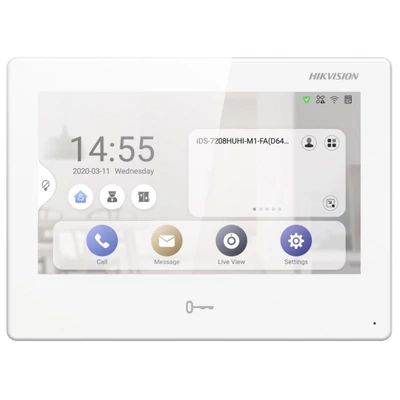 HIKVISION DS-KH9310-WTE1(B) Android IP video-kaputelefon beltéri egység, 7 LCD kijelző, WiFi