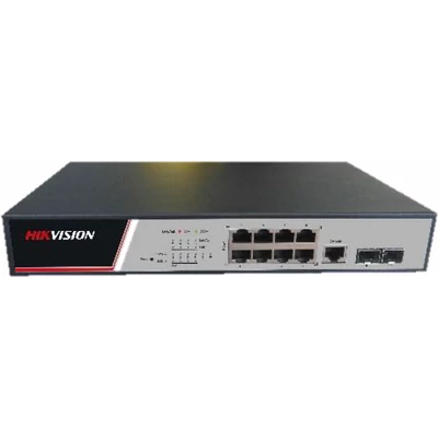 HIKVISION DS-3E2510P(B) 10 portos gigabit PoE switch ; 8 PoE + 2 SFP uplink port; teljesen menedzsel