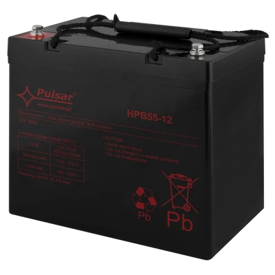 PULSAR HPB55-12 Akkumulátor 12V 55Ah; HPB széria; csatlakozó: