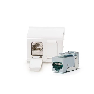 KELINE 601122 + KEJ-C6A-S-HD(2) Cat.6A, Modulo45, 2xRJ45/s, HD padlódobozba, csatornába