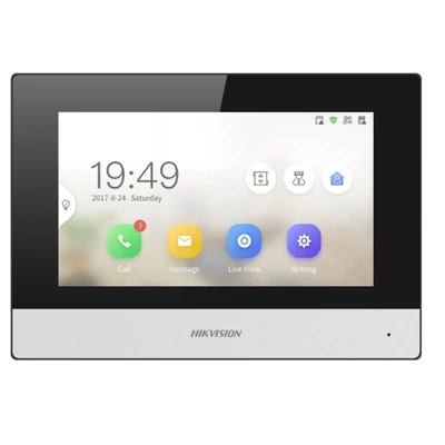 HIKVISION DS-KH6320Y-WTE2/Europe BV IP video-kaputelefon beltéri egység; 7" LCD kijelző; 1024x600 fe