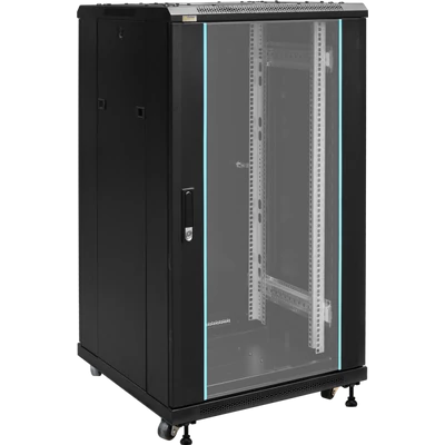 PULSAR RS2266 19" 22U 600x600 álló rack szekrény; lapraszerelt; fekete