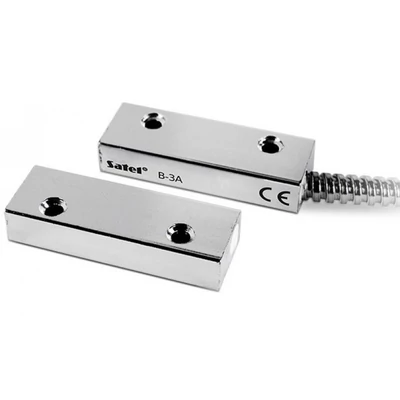 SATEL B-3A Mágneses nyitásérzékelő; felületre szerelhető; fém burkolattal; kábelvédővel