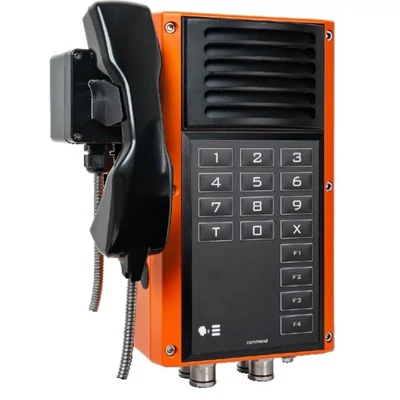 COMMEND EX7504D2ACSH Robbanásbiztos interkom; kézibeszélő; számbillentyűzet és 4 db hívógomb; polika