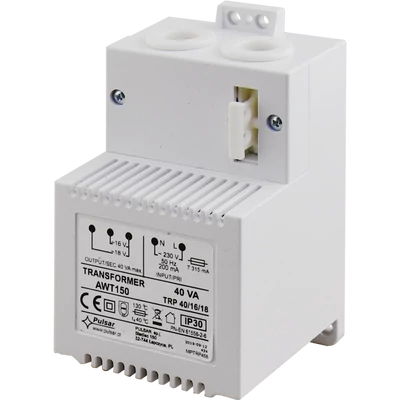PULSAR AWT150 Transzformátor; 230 VAC / 16/18 VAC, 40 VA; IP30