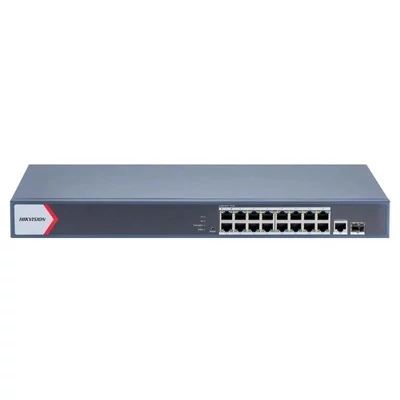 HIKVISION DS-3E1518P-EI/M 18 portos Gbit PoE switch ; 16 PoE +1 kombinált uplink port +1 SFP uplink