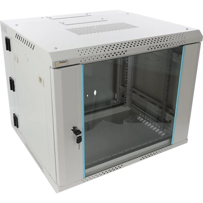 PULSAR RWDA965-G 19" 9U 600x550 fali rack szekrény; kiforgatható; lapraszerelt; szürke; könnyített k