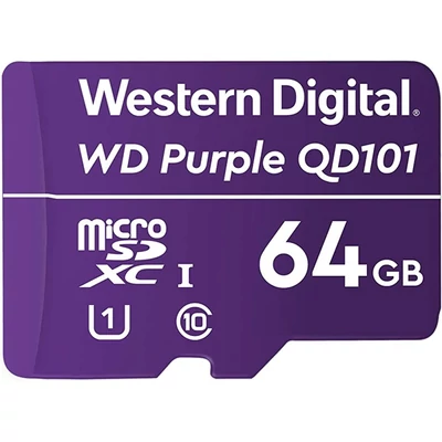 WESTERN DIGITAL WDD064G1P0C WD Purple 64GB micro SD kártya; microSDXC; Class 10 UHS-I; 24/7