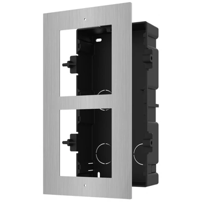 HIKVISION DS-KD-ACF2/S Társasházi IP video-kaputelefon szerelőkeret süllyesztéshez; kétmodulos verzió; rozsdamentes acél