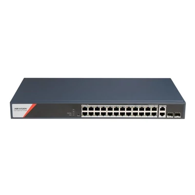 HIKVISION DS-3E1528HP-SI-24P2T2F 28 portos Gbit PoE switch ; 20 PoE+4 HiPoE+2 SFP uplink port+2 RJ45