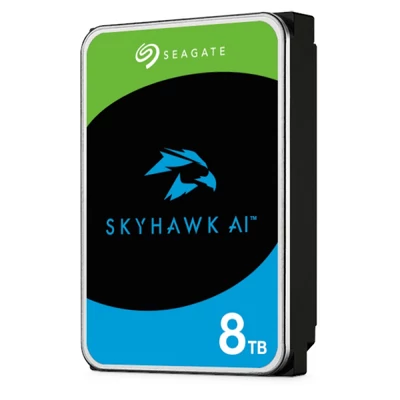 SEAGATE ST8000VE001 SkyHawk AI; 8 TB biztonságtechnikai merevlemez; 256 MB cache; 24/7 alkalmazásra